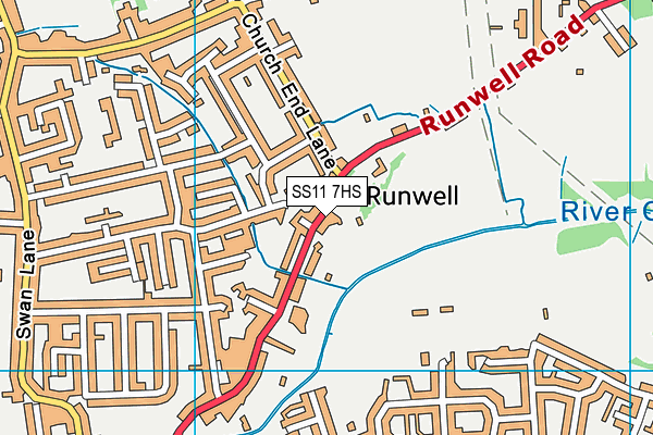 SS11 7HS map - OS VectorMap District (Ordnance Survey)