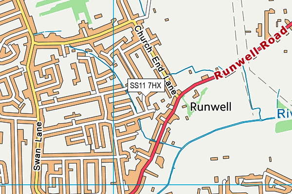 SS11 7HX map - OS VectorMap District (Ordnance Survey)