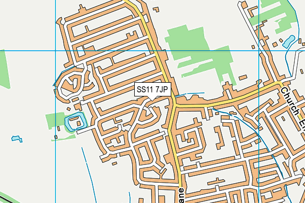 SS11 7JP map - OS VectorMap District (Ordnance Survey)