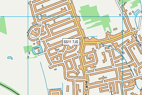 SS11 7JS map - OS VectorMap District (Ordnance Survey)