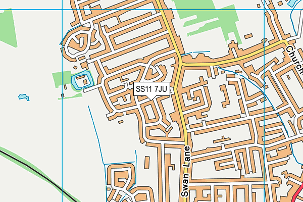SS11 7JU map - OS VectorMap District (Ordnance Survey)