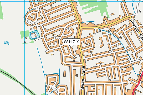 SS11 7JX map - OS VectorMap District (Ordnance Survey)