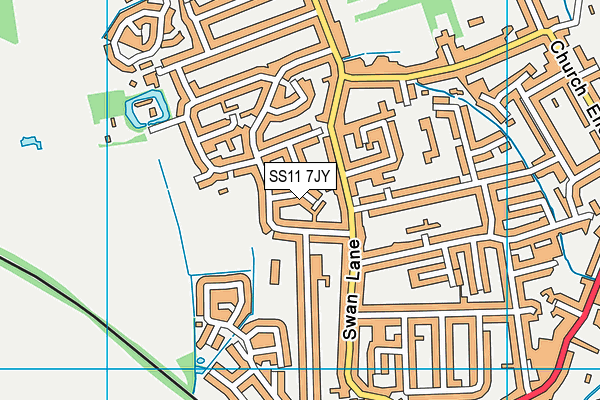 SS11 7JY map - OS VectorMap District (Ordnance Survey)