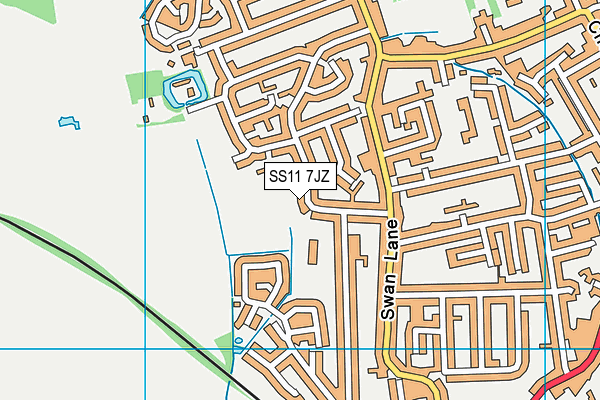 SS11 7JZ map - OS VectorMap District (Ordnance Survey)