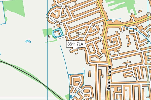 Barn Hall Recreation Ground map (SS11 7LA) - OS VectorMap District (Ordnance Survey)