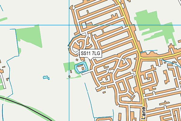 SS11 7LG map - OS VectorMap District (Ordnance Survey)