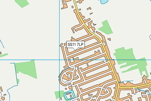SS11 7LP map - OS VectorMap District (Ordnance Survey)