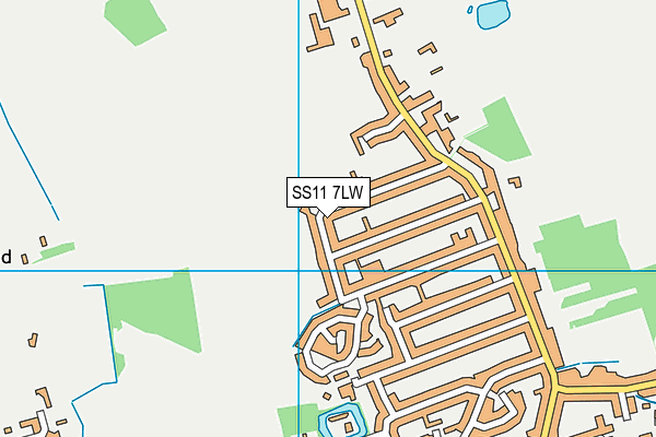 SS11 7LW map - OS VectorMap District (Ordnance Survey)