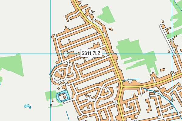 SS11 7LZ map - OS VectorMap District (Ordnance Survey)