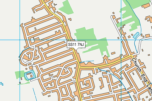 SS11 7NJ map - OS VectorMap District (Ordnance Survey)