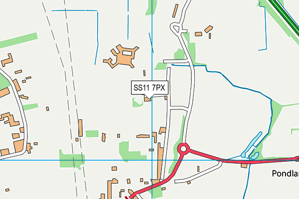 SS11 7PX map - OS VectorMap District (Ordnance Survey)