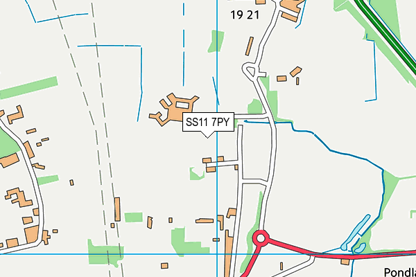 SS11 7PY map - OS VectorMap District (Ordnance Survey)