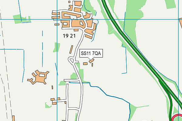 Runwell Sports And Social Club map (SS11 7QA) - OS VectorMap District (Ordnance Survey)