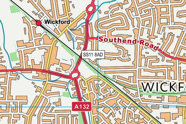 SS11 8AD map - OS VectorMap District (Ordnance Survey)