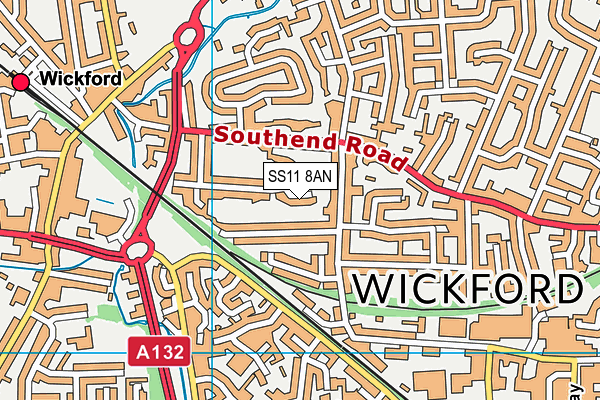 SS11 8AN map - OS VectorMap District (Ordnance Survey)