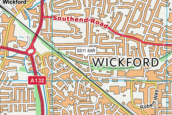 SS11 8AR map - OS VectorMap District (Ordnance Survey)