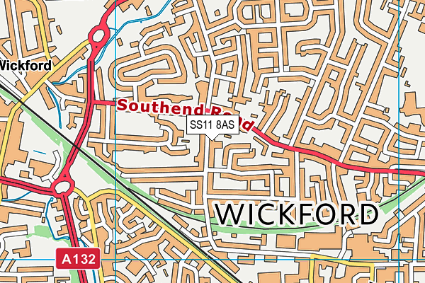 SS11 8AS map - OS VectorMap District (Ordnance Survey)