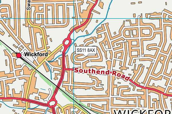 SS11 8AX map - OS VectorMap District (Ordnance Survey)