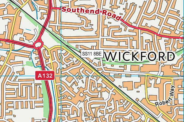 SS11 8BE map - OS VectorMap District (Ordnance Survey)