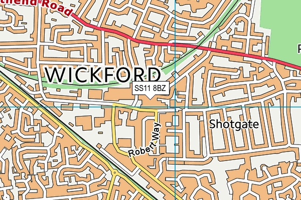 SS11 8BZ map - OS VectorMap District (Ordnance Survey)