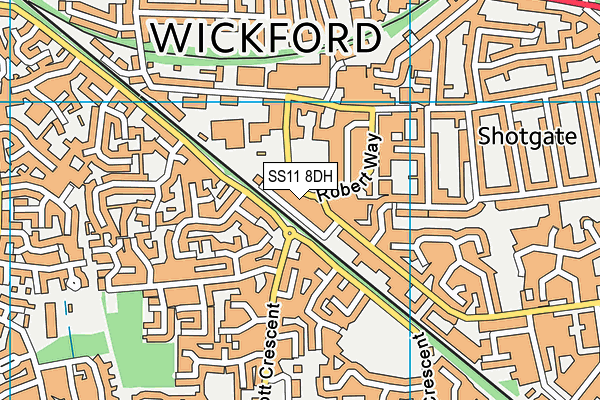SS11 8DH map - OS VectorMap District (Ordnance Survey)