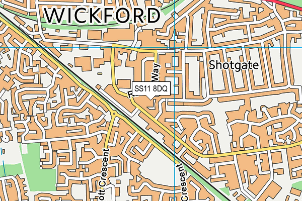 SS11 8DQ map - OS VectorMap District (Ordnance Survey)