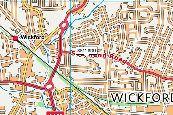 SS11 8DU map - OS VectorMap District (Ordnance Survey)