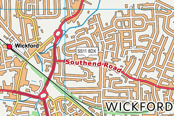 SS11 8DX map - OS VectorMap District (Ordnance Survey)