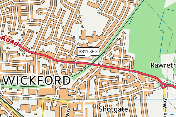 SS11 8EG map - OS VectorMap District (Ordnance Survey)