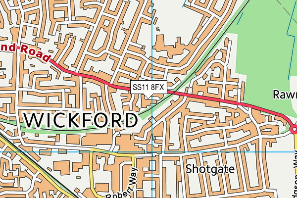 SS11 8FX map - OS VectorMap District (Ordnance Survey)