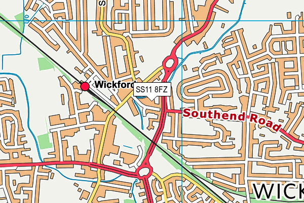 SS11 8FZ map - OS VectorMap District (Ordnance Survey)