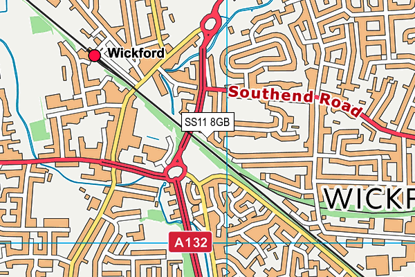 SS11 8GB map - OS VectorMap District (Ordnance Survey)