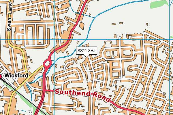 SS11 8HJ map - OS VectorMap District (Ordnance Survey)