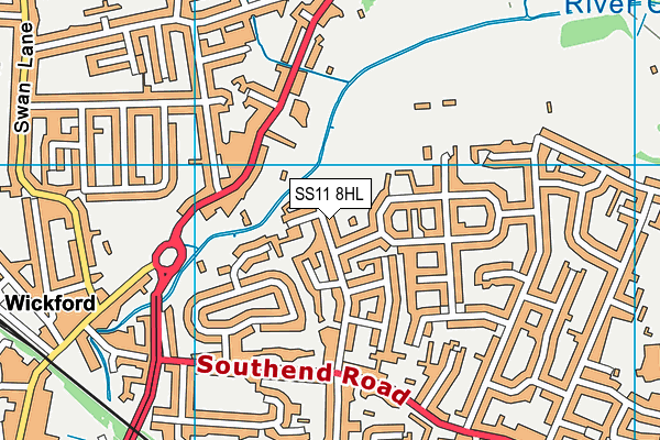 SS11 8HL map - OS VectorMap District (Ordnance Survey)