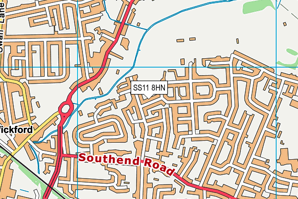 SS11 8HN map - OS VectorMap District (Ordnance Survey)