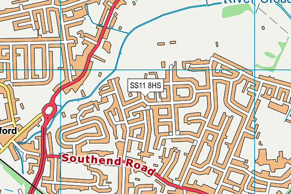 SS11 8HS map - OS VectorMap District (Ordnance Survey)