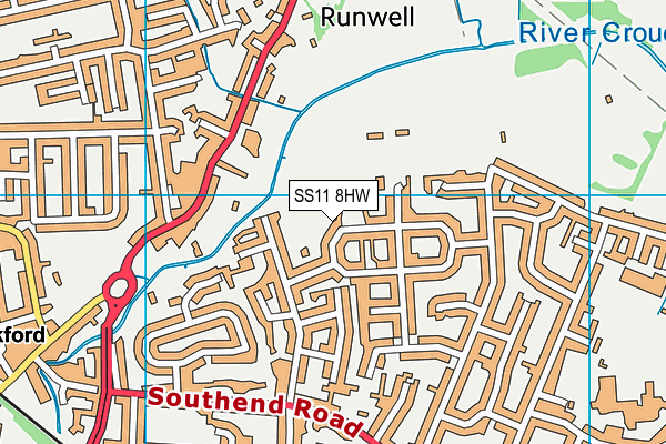 SS11 8HW map - OS VectorMap District (Ordnance Survey)