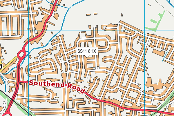 SS11 8HX map - OS VectorMap District (Ordnance Survey)