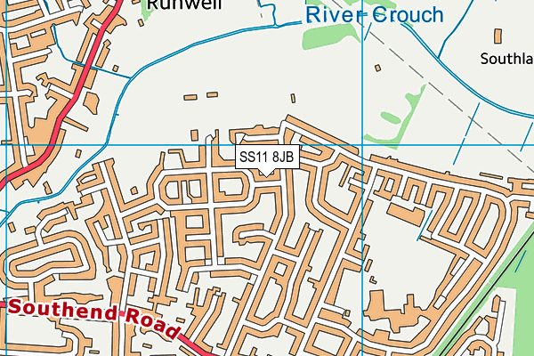 SS11 8JB map - OS VectorMap District (Ordnance Survey)