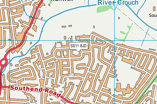 SS11 8JD map - OS VectorMap District (Ordnance Survey)