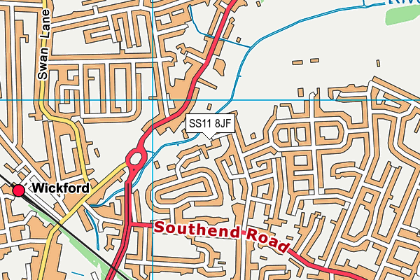 SS11 8JF map - OS VectorMap District (Ordnance Survey)