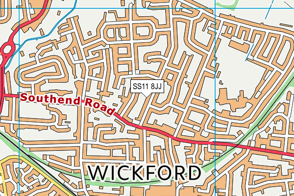 SS11 8JJ map - OS VectorMap District (Ordnance Survey)