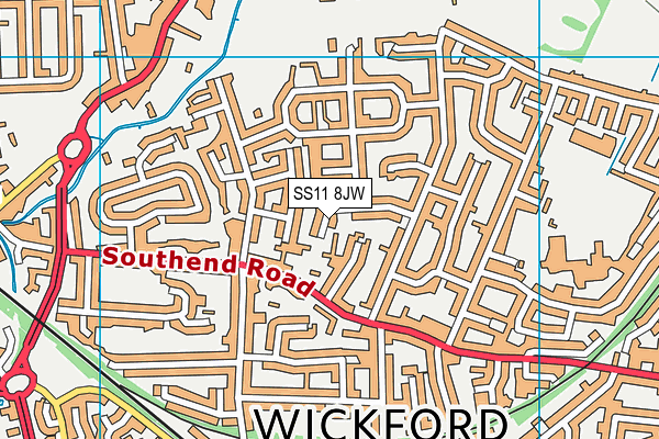 SS11 8JW map - OS VectorMap District (Ordnance Survey)
