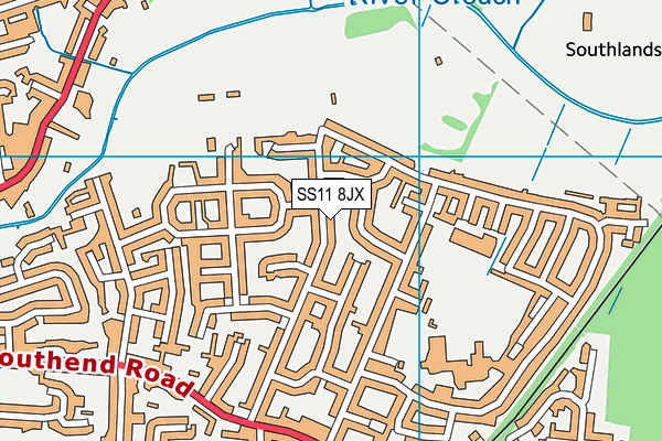 SS11 8JX map - OS VectorMap District (Ordnance Survey)