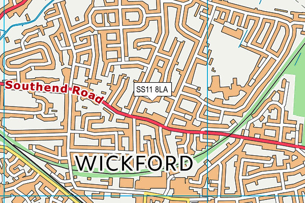 SS11 8LA map - OS VectorMap District (Ordnance Survey)