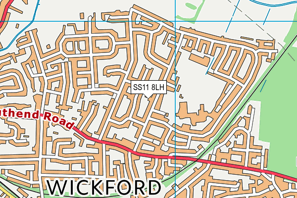 SS11 8LH map - OS VectorMap District (Ordnance Survey)