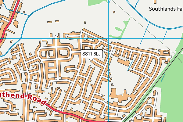 SS11 8LJ map - OS VectorMap District (Ordnance Survey)