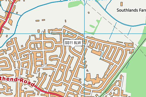 SS11 8LW map - OS VectorMap District (Ordnance Survey)