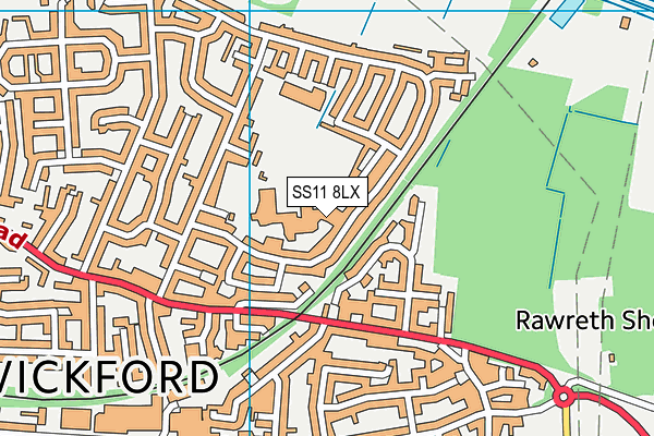 SS11 8LX map - OS VectorMap District (Ordnance Survey)