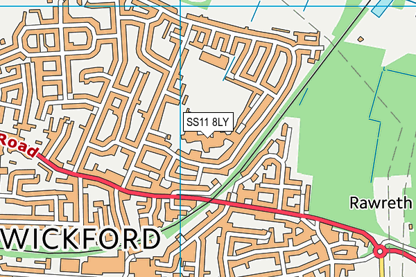 SS11 8LY map - OS VectorMap District (Ordnance Survey)